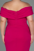 Long Fuchsia Plus Size Evening Dress ABU3172