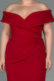 Long Red Plus Size Evening Dress ABU3172