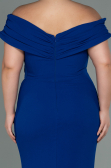 Long Sax Blue Plus Size Evening Dress ABU3172