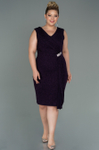 Midi Dark Purple Oversized Evening Dress ABK1752