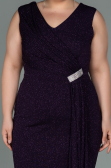 Midi Dark Purple Oversized Evening Dress ABK1752