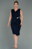 Midi Navy Blue Oversized Evening Dress ABK1752