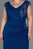 Long Sax Blue Plus Size Evening Dress ABU2438