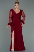 Burgundy Long Oversized Evening Dress ABU2976