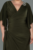 Long Olive Drab Plus Size Evening Dress ABU3173