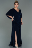 Long Navy Blue Plus Size Evening Dress ABU3173