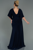 Long Navy Blue Plus Size Evening Dress ABU3173