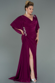 Long Plum Plus Size Evening Dress ABU3173