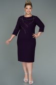 Plum Midi Plus Size Evening Dress ABK1621