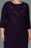 Plum Midi Plus Size Evening Dress ABK1621