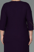 Plum Midi Plus Size Evening Dress ABK1621