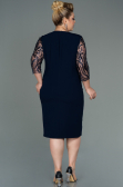 Midi Navy Blue Plus Size Evening Dress ABK1783