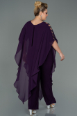Dark Purple Chiffon Plus Size Evening Dress ABT080