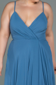 Indigo Long Plus Size Evening Dress ABU1324