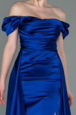 Long Sax Blue Satin Evening Dress ABU2903