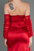 Long Red Satin Evening Dress ABU3175