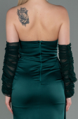 Long Emerald Green Satin Evening Dress ABU3175