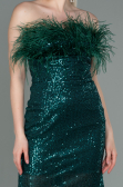 Short Emerald Green Scaly Invitation Dress ABU3176