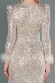 Long Beige Scaly Mermaid Prom Dress ABU3177