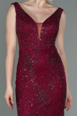 Long Burgundy Mermaid Prom Dress ABU3178