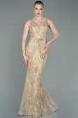 Long Gold Mermaid Prom Dress ABU3178