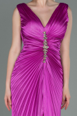 Long Fuchsia Satin Evening Dress ABU3183