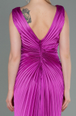 Long Fuchsia Satin Evening Dress ABU3183