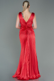 Long Red Satin Evening Dress ABU3183