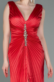 Long Red Satin Evening Dress ABU3183