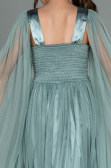 Long Turquoise Girl Dress ABU3155