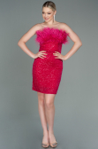 Short Fuchsia Scaly Invitation Dress ABU3176