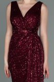 Long Burgundy Scaly Evening Dress ABU3201