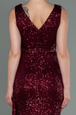 Long Burgundy Scaly Evening Dress ABU3201