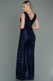 Long Navy Blue Scaly Evening Dress ABU3201