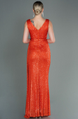 Long Orange Scaly Evening Dress ABU3201