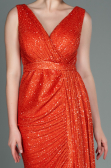 Long Orange Scaly Evening Dress ABU3201