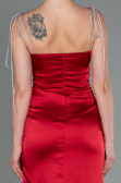Long Red Satin Prom Gown ABU3198