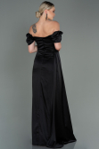 Black Long Satin Engagement Dress ABU1606