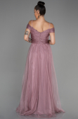 Rose Colored Long Evening Dress ABU2336