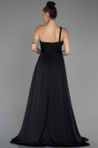 Long Black Chiffon Prom Gown ABU3204