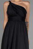 Long Black Chiffon Prom Gown ABU3204