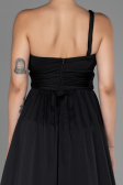 Long Black Chiffon Prom Gown ABU3204