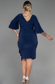 Midi Navy Blue Plus Size Evening Dress ABK1801
