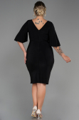 Midi Black Plus Size Evening Dress ABK1801