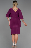 Midi Cherry Colored Plus Size Evening Dress ABK1801