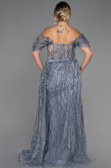 Long Silver Plus Size Evening Dress ABU3097