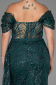 Long Emerald Green Plus Size Evening Dress ABU3097