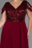 Burgundy Long Plus Size Evening Dress ABU828