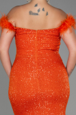 Long Orange Scaly Plus Size Evening Dress ABU3193