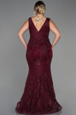 Long Burgundy Plus Size Evening Dress ABU3214